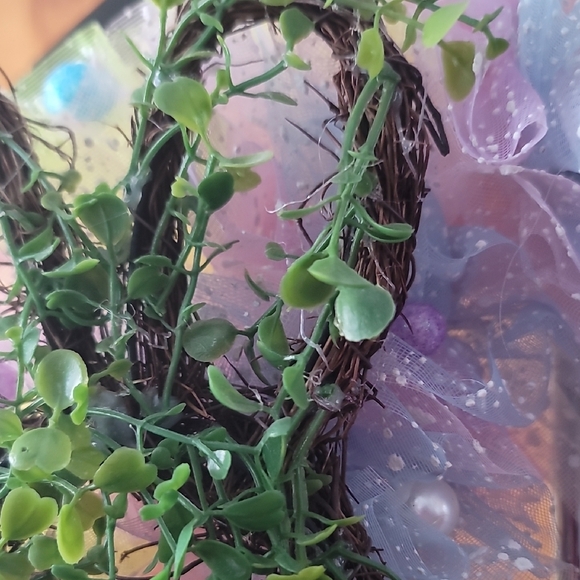 Pastel Easter Wreath with Bunny Accent - Picture 4 of 9